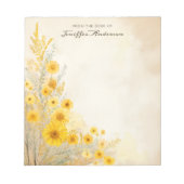 Bloc-note Fleurs Jaunes Douces Style Vintage (Devant)