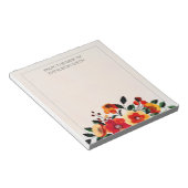 Bloc-note Fleurs Jaunes Orange Fille mignonne du bureau de (Incliné)