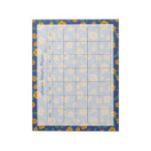 Bloc-note Fleurs Jaunes Rétro Nom du planificateur mensuel d (Tourné)