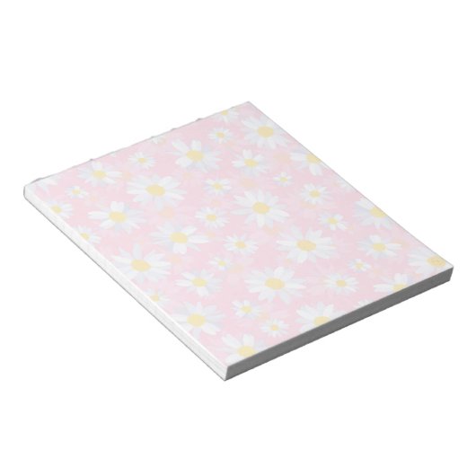 Bloc-note Fleurs marguerites blanches Classy Design botaniqu (Incliné)