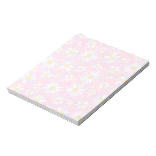Bloc-note Fleurs marguerites blanches Classy Design botaniqu (Tourné)