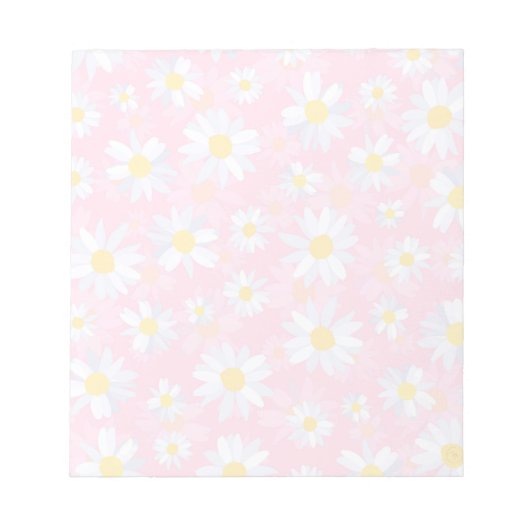 Bloc-note Fleurs marguerites blanches Classy Design botaniqu (Devant)