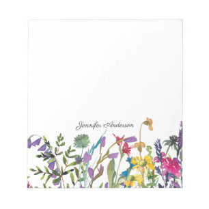 Bloc-note Fleurs Modernes Aquarelle Fleurs Sauvages Personna