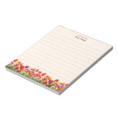 Bloc-note Fleurs multicolores sur lin beige clair (Tourné)