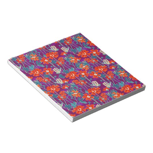 Bloc-note Fleurs orange sur coussin pourpre (Incliné)