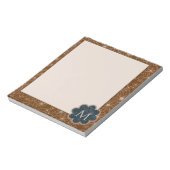 Bloc-note Fleurs Pays Main Tirée Motif Rustique Brown (Tourné)
