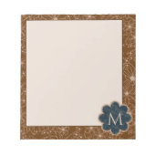 Bloc-note Fleurs Pays Main Tirée Motif Rustique Brown (Devant)