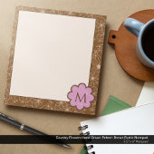 Bloc-note Fleurs Pays Main Tirée Motif Rustique Brown