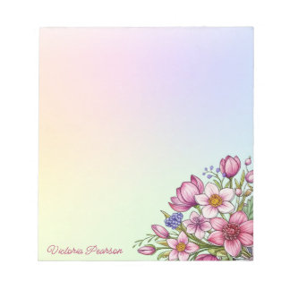 Bloc-note Fleurs printanières Aquarelle Colorée Pastel Gradi