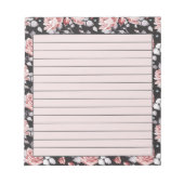 Bloc-note Fleurs rose et noir (Devant)