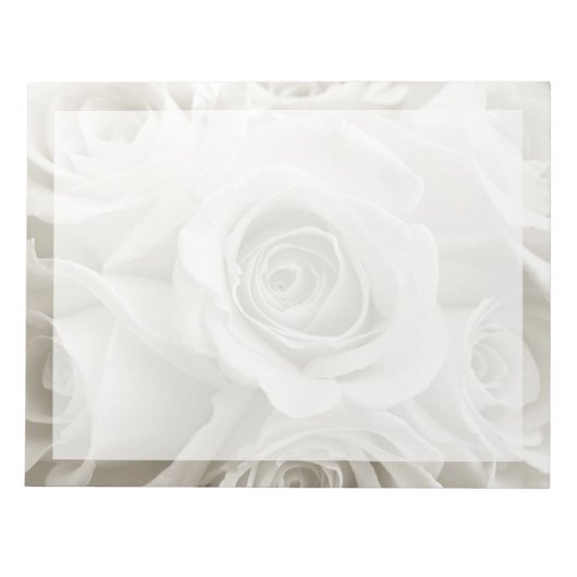 Bloc-note Fleurs | Roses blanches (Devant)