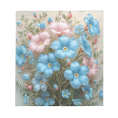 Bloc-note Fleurs roses et bleues élégantes (Devant)