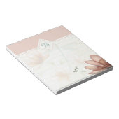Bloc-note Fleurs roses et monogramme de libellule (Incliné)