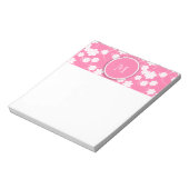 Bloc-note Fleurs roses moelleuses mures Motif, Votre Initial (Tourné)