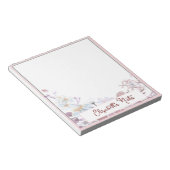 Bloc-note Fleurs roses personnalisées (Incliné)