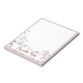 Bloc-note Fleurs roses personnalisées (Tourné)