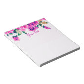 Bloc-note fleurs roses personnalisées (Incliné)