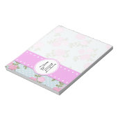 Bloc-note Fleurs roses, Roses, Fleurs Aquarelles, Monogramme (Tourné)