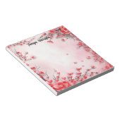 Bloc-note Fleurs roses rouges Saint Valentin (Incliné)