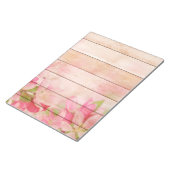 Bloc-note Fleurs roses rustiques sur bois (Incliné)