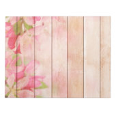 Bloc-note Fleurs roses rustiques sur bois (Devant)