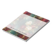 Bloc-note Fleurs rouges blanches vertes (Tourné)