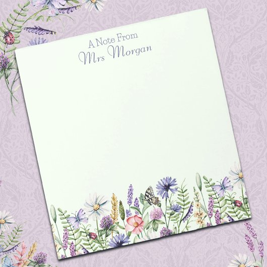 Bloc-note Fleurs sauvages aquarelle, Note de l'enseignant.