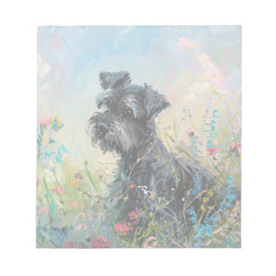 Bloc-note Fleurs sauvages colorés Schnauzer