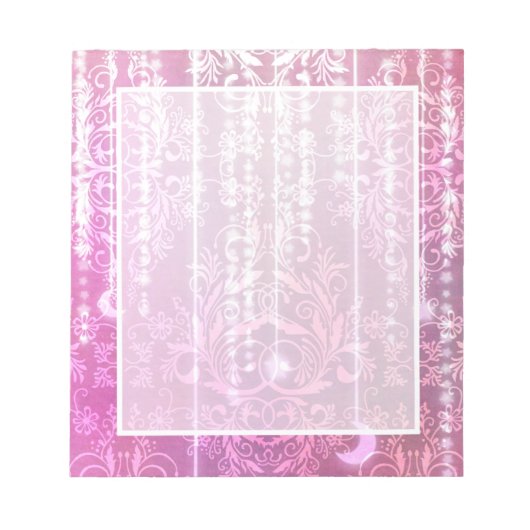 Bloc-note Fleurs sauvages Damas, MADAM VALESKA en rose (Devant)