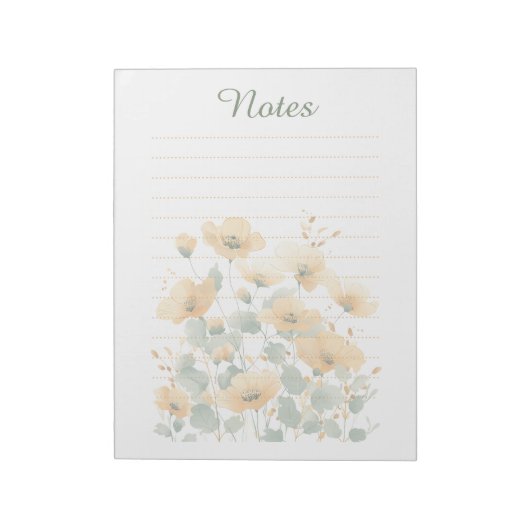 Bloc-note Fleurs sauvages jaunes douces Notes lignées botani (Tourné)