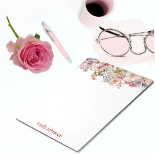 Bloc-note Fleurs sauvages Pastel Personnalisées