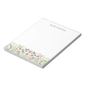 Bloc-note Fleurs sauvages personnalisées Nom & Message (Tourné)