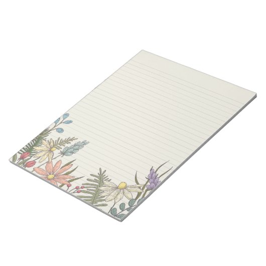 Bloc-note Fleurs sauvages Stationéral Papier Notepad Linn (Incliné)