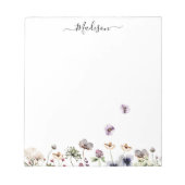 Bloc-note Fleurs sauvages violettes aquarelle (Devant)