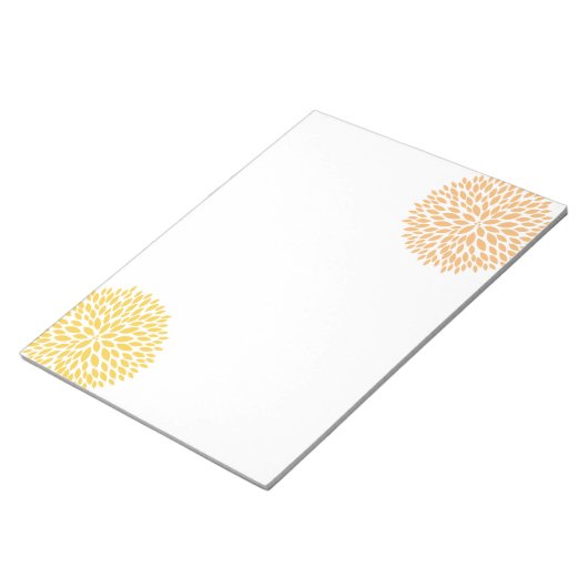 Bloc-note Fleurs simples de pêche jaunes (Incliné)