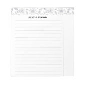 Bloc-note Fleurs simples élégantes Noir Blanc (Devant)