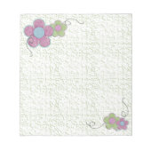 Bloc-note Fleurs texturées (vert/rose) (Devant)