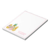 Bloc-note Fleurs tropicales de ananas rose et or (Tourné)