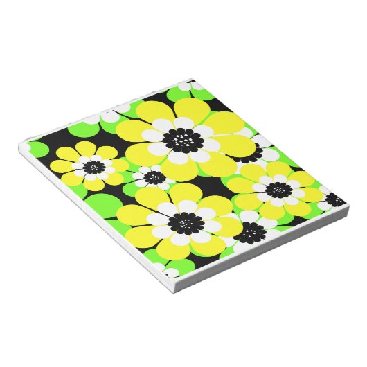 Bloc-note Fleurs vert jaune (Incliné)