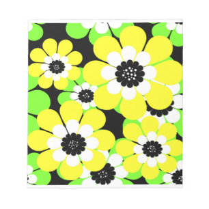 Bloc-note Fleurs vert jaune