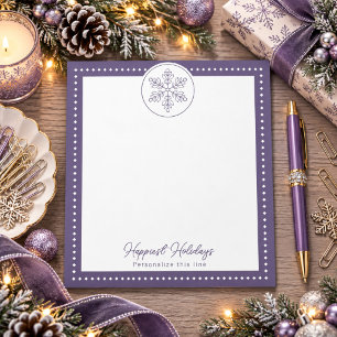 Bloc-note Flocon de neige fantaisie violet personnalisé pour