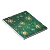 Bloc-note Flocons de neige dorés de Noël sur fond vert (Incliné)
