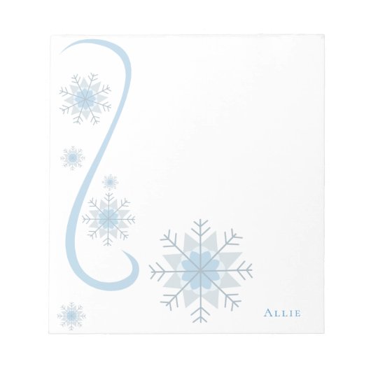 Bloc-note Flocons de neige uniques et mignons hiver moderne (Devant)
