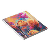 Bloc-note Floral Abstract Art Orange Red Blue Flowers (Incliné)