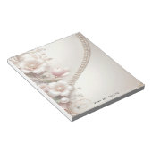 Bloc-note Floral and Pearl Embellishments Notepad (Incliné)