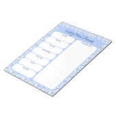 Bloc-note Floral Blanc clair Planificateur de repas hebdomad (Incliné)