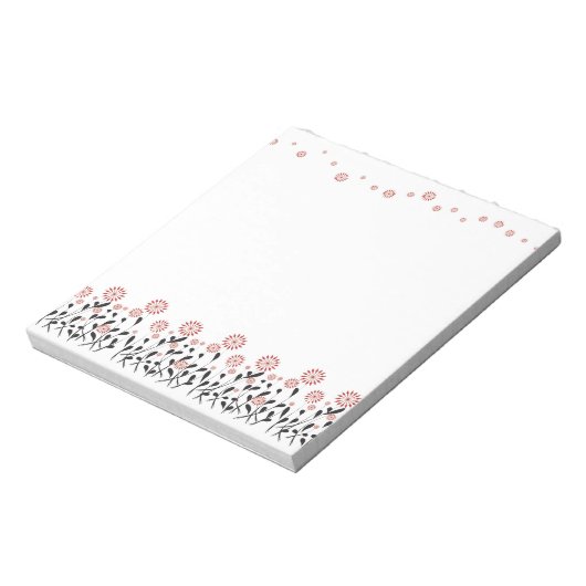 Bloc-note floral blanc marron d'hiver (Tourné)