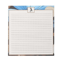 Floral bleu et chocolat - Monogramme personnalisé