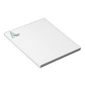 Bloc-note Floral bleu Imprimer Un monogramme initiales Cadea (Incliné)