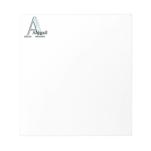 Bloc-note Floral bleu Imprimer Un monogramme initiales Cadea (Devant)